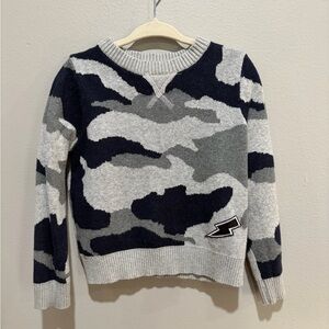 Lola + The Boys Gray & Black Camouflage Knit Sweater Size 2